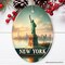 Iconic New York Statue of Liberty Ornament, Patriotic American Landmark Christmas Gift and Heritage Souvenir